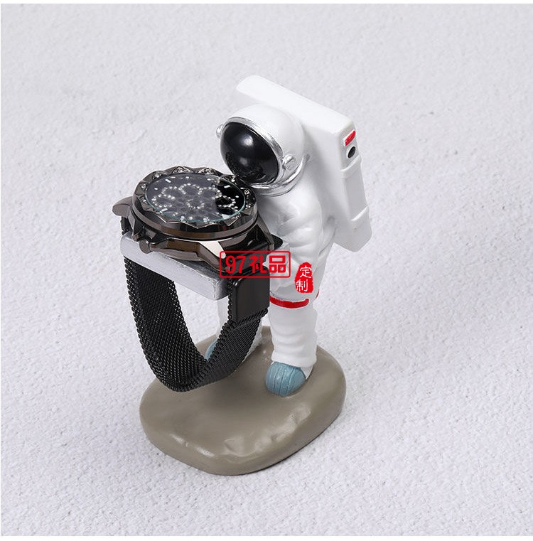 創(chuàng)意宇航員手表臺(tái)樹(shù)脂工藝品太空人