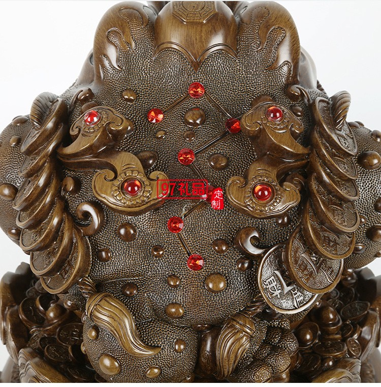 招財(cái)金蟾擺件仿木八方來(lái)財(cái)樹(shù)脂工藝品