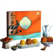 知味雅月月餅禮盒裝廣式蛋黃蓮蓉玫瑰豆沙中秋節(jié)送禮團(tuán)購